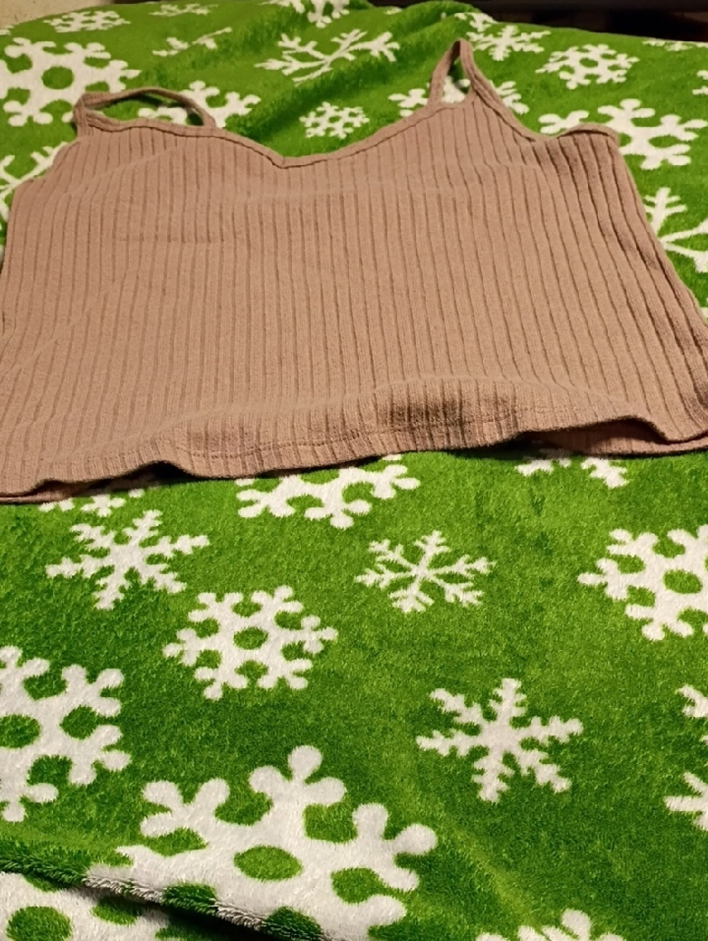 Old Navy Ribbed Cropped Cami in Taupe Brown